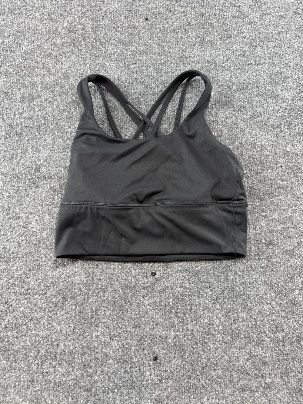 Athleta Sports Bra Womens Medium Black Crossback Longline Yoga Gym Athletic